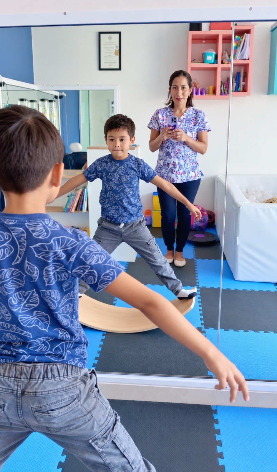 Actividad propioceptiva de control postural y equilibrio guiado